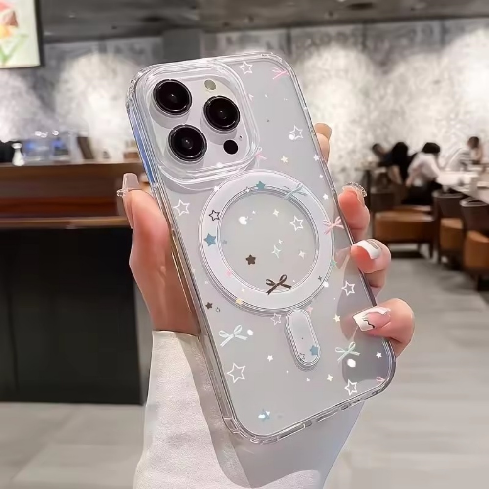 Clear Magsafe Case - Funda transparente con estampado de lazo