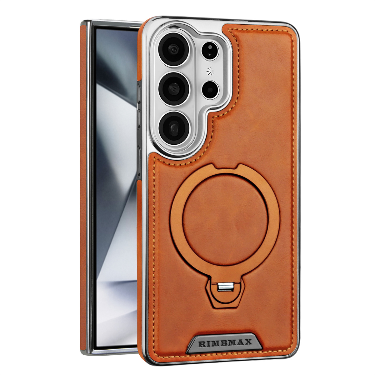 Ring Stand Case - Funda de cuero PU para Samsung