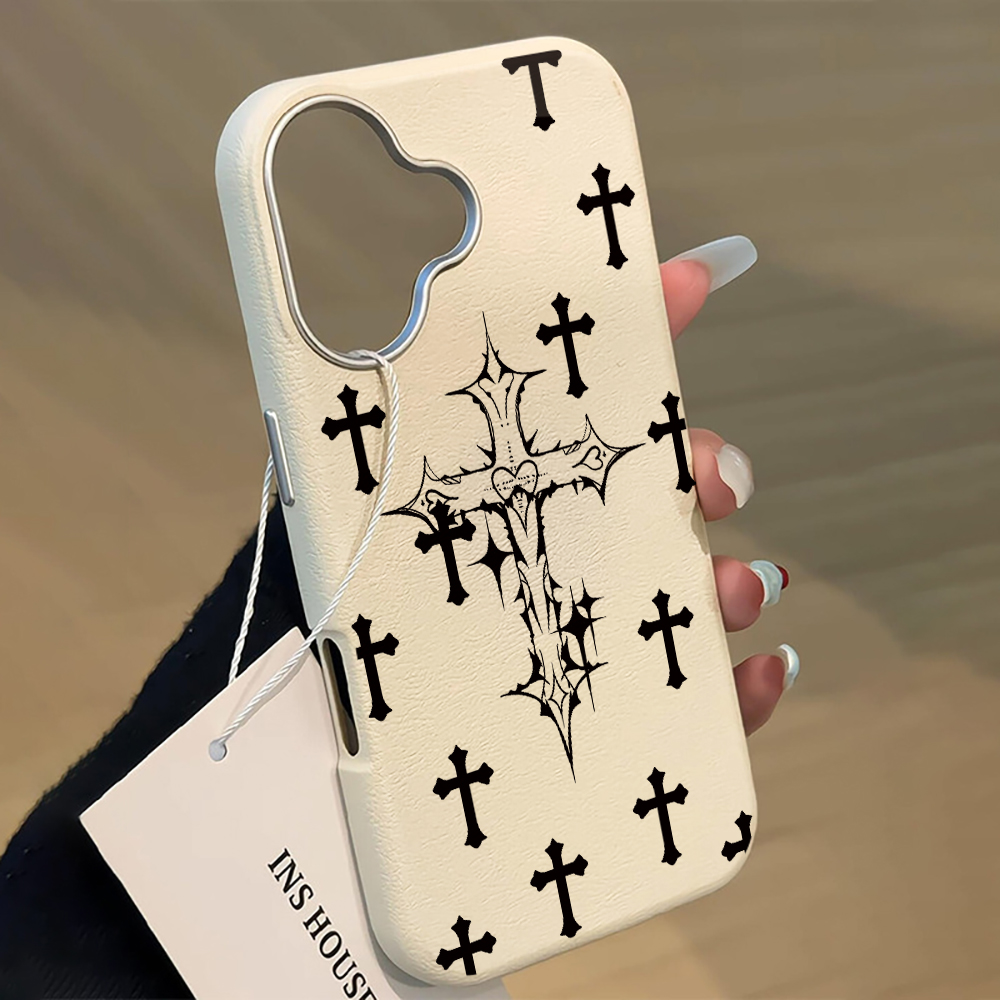 Phone Cases Leather - Funda Protectora con Diseño de Cruz
