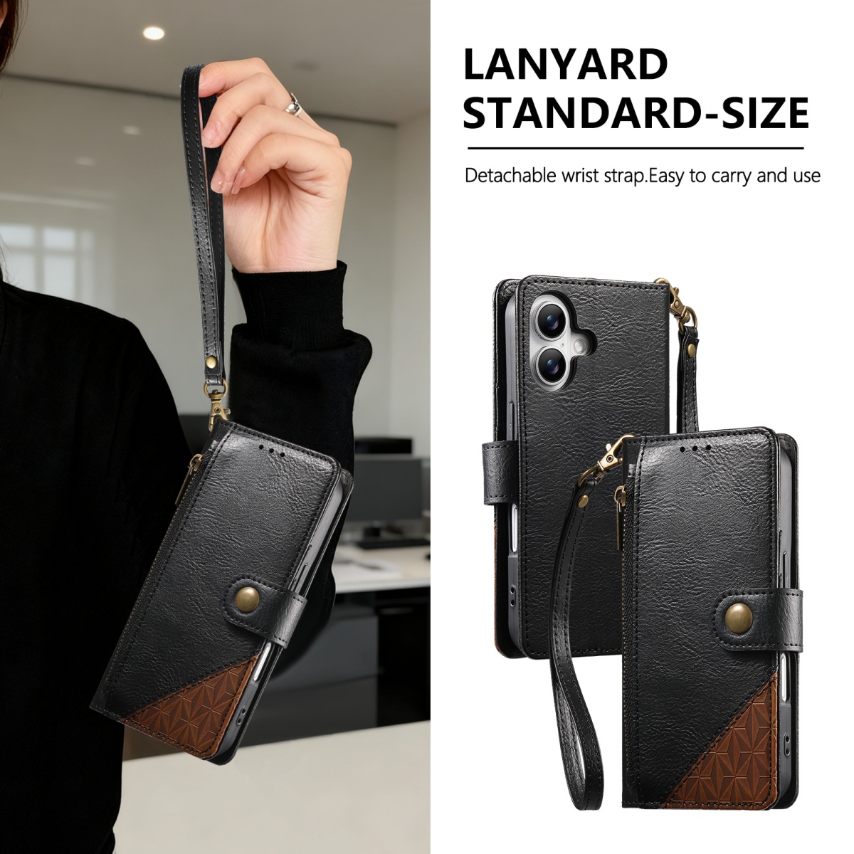 Phone Cases With Wallet - Funda de piel sintética con cremallera,