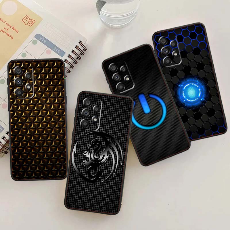 Phone Cases A14 Samsung - Funda de teléfono negra con patrón