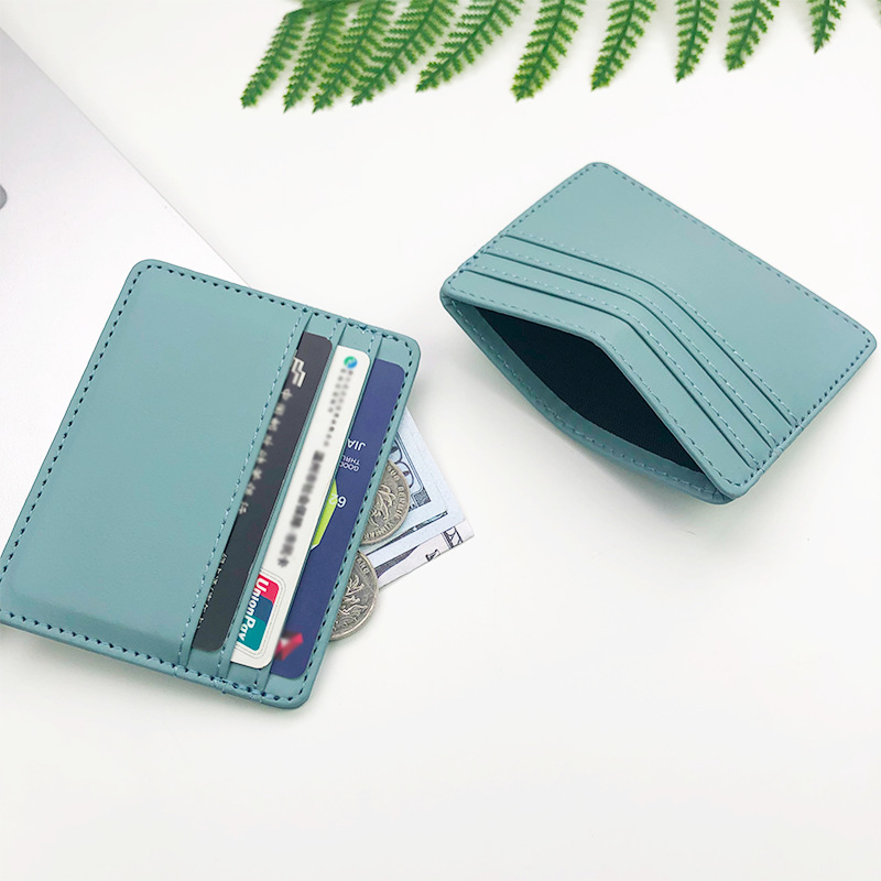 Slim Card Slot Case - Tarjetero de piel sintética para hombre
