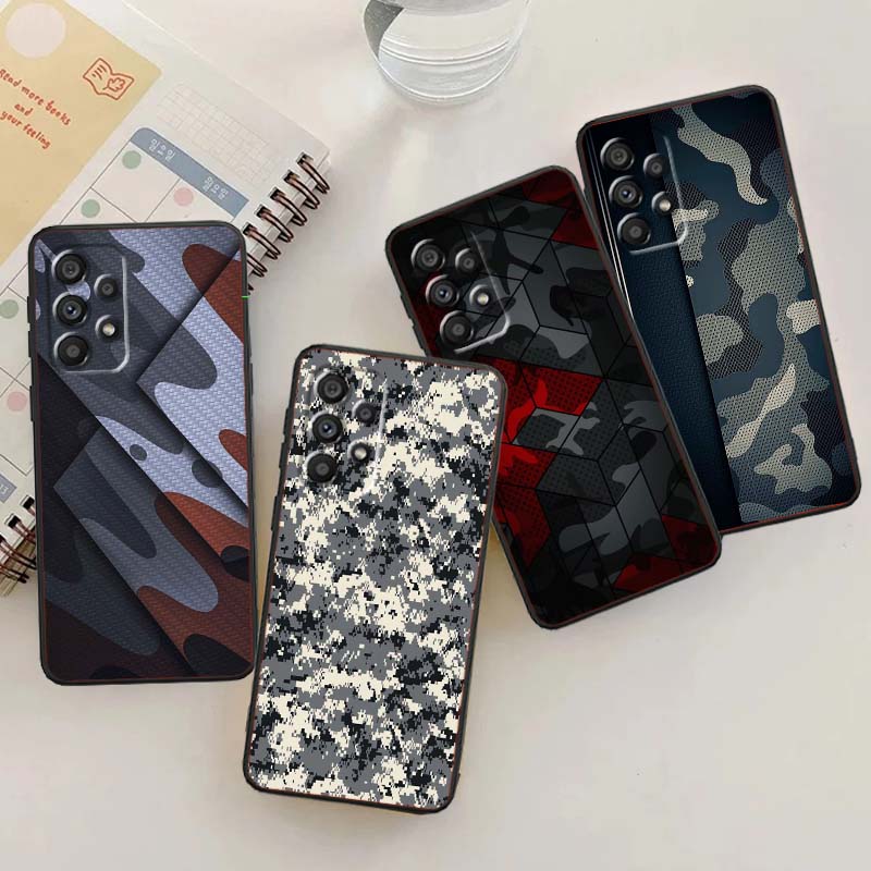 Phone Cases A14 Samsung - Funda de teléfono negra con patrón