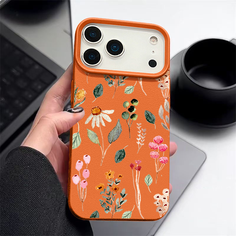 Phone Cases Leather - Funda de TPU con textura de