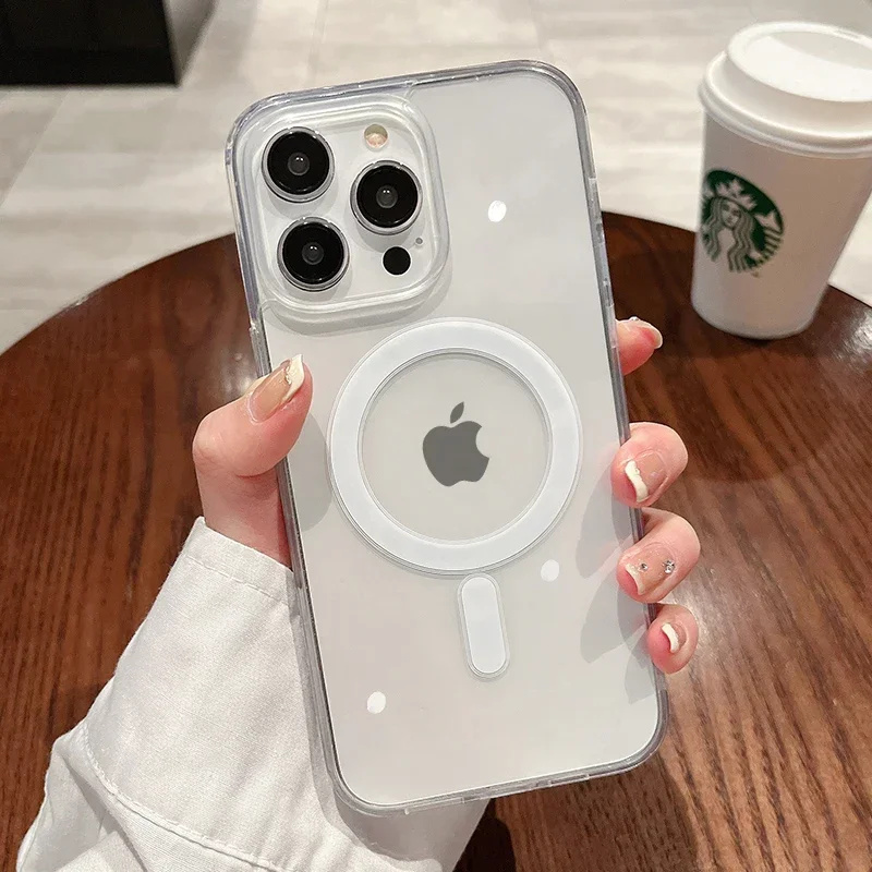 Clear Magsafe Case - Funda de teléfono con carga inalámbrica