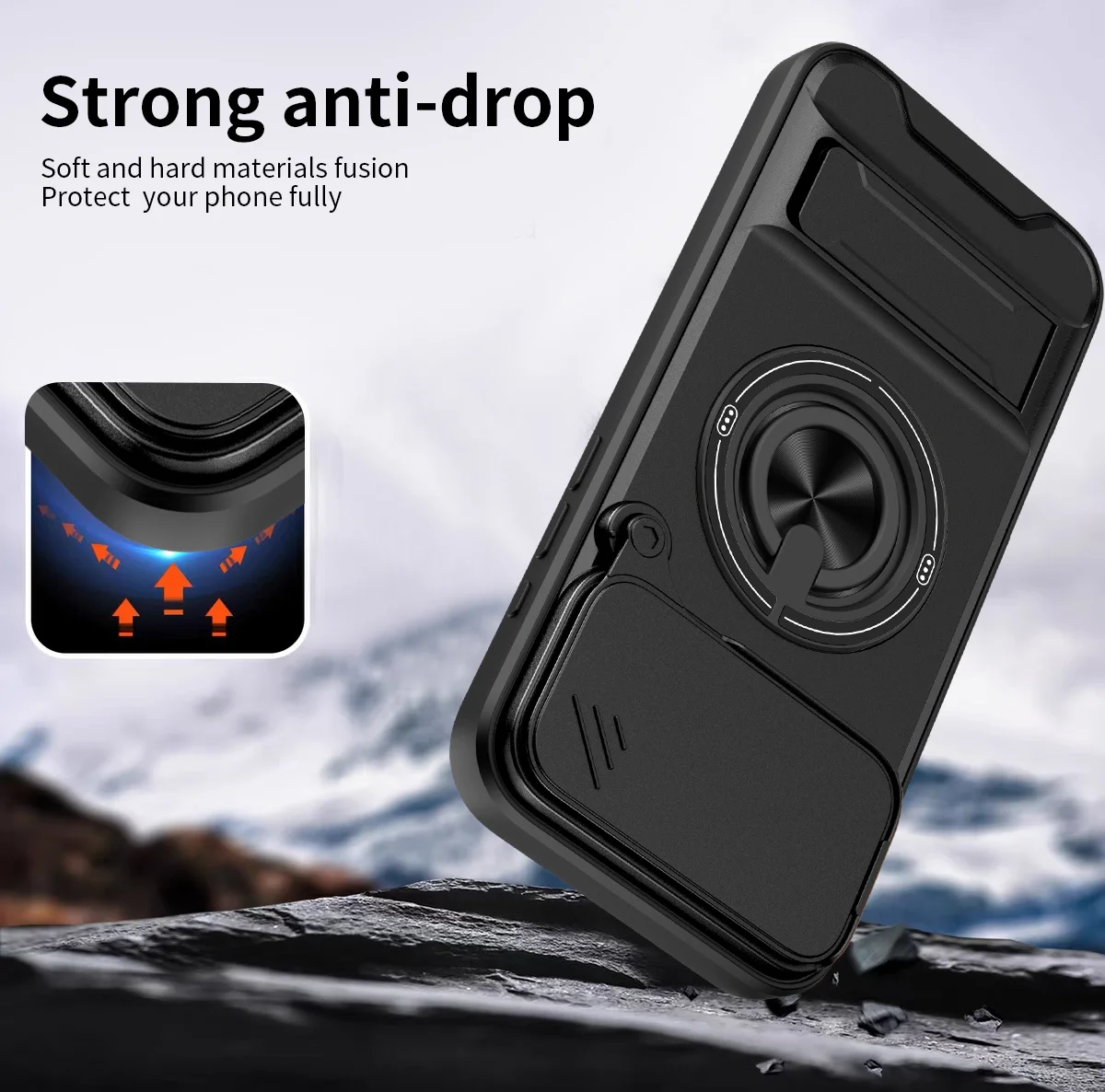 Funda de teléfono magnética pa - Ring Stand Case reseña y precio
