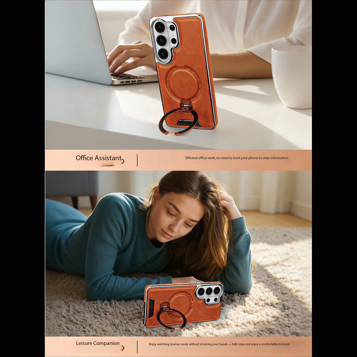 Funda de cuero PU para Samsung - Ring Stand Case reseña y precio