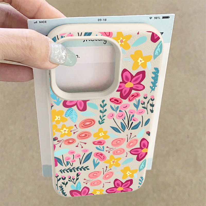 Funda de teléfono con flores c - Phone Cases Leather reseña y precio
