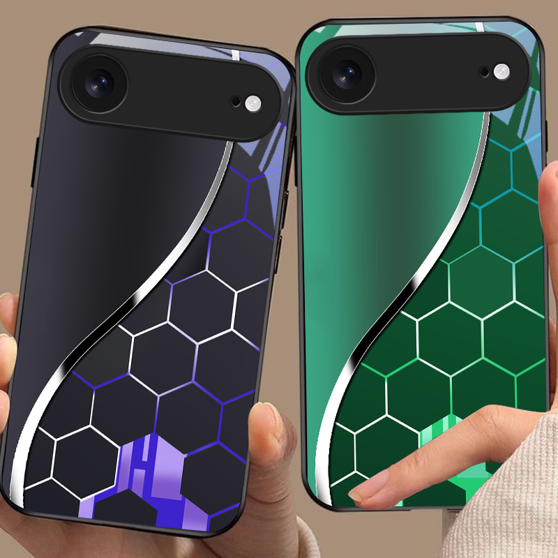 Funda de vidrio negra con patr - Phone Cases Purple reseña y precio